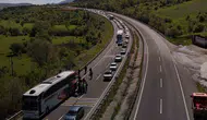Bayram dönüşü Kemikli Rampaları trafiğinde uzun araç kuyrukları oluştu