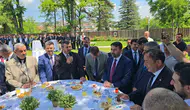 Karabük protokolü bayramlaşma için Havuzlu Bahçe'de bir araya geldi