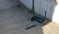 Samsun'da bir sokağa insansız hava aracı çakıldı