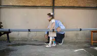 Baba sevgisiyle evde kurulan fizik tedavi parkuru