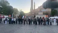 Ayasofya’da bayram sabahı yoğunluğu