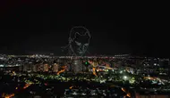 Manisa gökyüzünde 300 dronla Atatürk imzası ve bayrak şöleni
