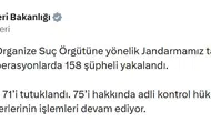 Jandarma 11 ilde 15 suç örgütünü çökertti