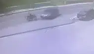 Kartepe'de motosikletli sürücünün karıştığı kaza kameraya yansıdı