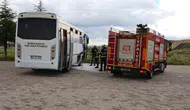 Nevşehir Üniversite durağında korkutan otobüs yangını