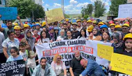 Uzunköprü'de maden işçileri tazminat hakları için sokağa indi