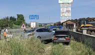 Keşan yolunda zincirleme kaza iki kişi hastanelik oldu