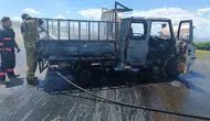 Adıyaman yolunda mazot taşıyan kamyonet küle döndü