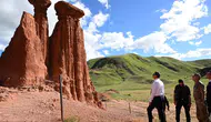 Erzurum’un kızıl kayalıkları turizmde yükselişe geçiyor