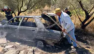 Alevler içindeki aracını ormandan uzaklaştıran sürücü felaketi önledi