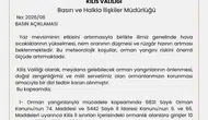 Kilis ormanlarına girişler yaz boyunca tamamen yasaklandı