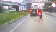 Samsun'da motosiklet kazası kamerada