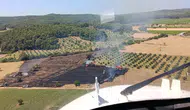 Çanakkale Eceabat'ta tarım yangını ormana ulaşmadan söndürüldü