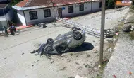 Kastamonu'da kontrolden çıkan araç direğe çarptı