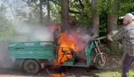 Amasya’da şarj halindeki elektrikli motosiklet küle döndü
