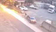Arhavi'de korkutan kaza güvenlik kamerasına yansıdı