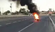 Malkara yolunda seyir halindeki motosiklet bir anda küle döndü