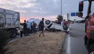 Dörtyol’da kontrolden çıkan otomobil ters döndü