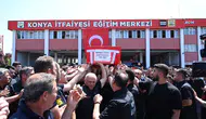 Konya fabrikadaki yangında can veren itfaiyecisini uğurladı
