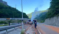 Trabzon Maçka yolunda kamyon kazası sonucu bir kişi hayatını kaybetti