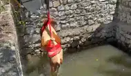 Malatya’da gebe inek sulama havuzunda mahsur kaldı