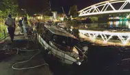Manavgat Irmağı’nda batan tekneyi dalgıçlar kurtardı