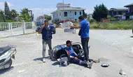 Antalya’da kaza geçiren işçiye mesai arkadaşlarından vefalı destek