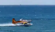 Çanakkale’de yangın söndürme uçağı denizden kalkış yapamadı