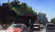 Çorlu trafiğinde motosiklet dehşeti kamerada