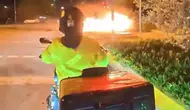 Maltepe Sahil Yolu’nda feci kaza Otomobil yandı 4 yaralı var