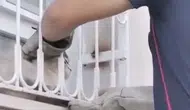 Osmaniye'de mahsur kalan kediye itfaiye yardımı