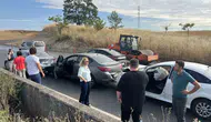Çorlu Çevre Yolu'nda sabah trafiğini kilitleyen zincirleme kazalar
