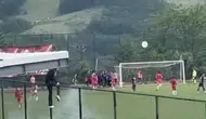 Demirköy’deki amatör maçta saha karıştı