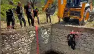 Malatya’da sulama havuzuna sıkışan hamile inek kurtarıldı