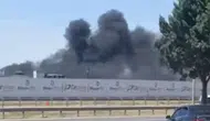 Gölbaşı'ndaki alçı fabrikasında büyük yangın