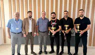 Samsun'da sağlıkçılar masa tenisiyle yorgunluk attı