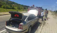 Adıyaman'da seyir halindeki otomobil aniden yanmaya başladı