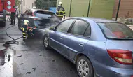 Batman'da park halindeki araç aniden alev aldı