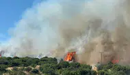 Ezine ormanlarında alevlerle zorlu mücadele