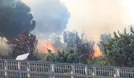 Kağıthane'de otluk alandaki yangın korkuttu