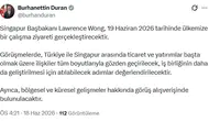 Singapur Başbakanı Lawrence Wong yarın Ankara’ya geliyor