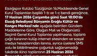 Elazığspor yeni yönetimini belirlemek için sandık başına gidiyor