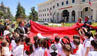 Bilecik'te miniklerden 1071 parçalı dev bayrak çalışması