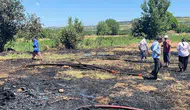 İnegöl'de kontrolden çıkan anız ateşi tarım arazisini yuttu