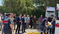 Alaçamda traktör kazası sonrası ambulans helikopter havalandı