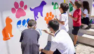 Burhaniyeli minikler barınağı renklendirdi