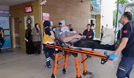 İnegöl yolunda kamyon devrildi sürücü hastanelik oldu
