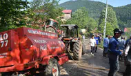 Hendek'te yanan ev için köylüler seferber oldu