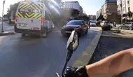 Eskişehir trafiğinde büyük ihmal kask kamerasında