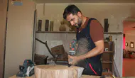 İmamın atölyesinden çıkan odun sanatı